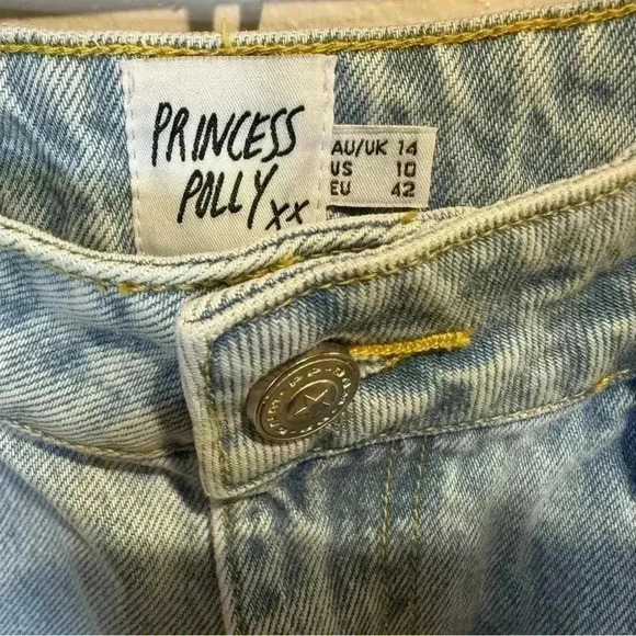 Princess Polly Holland Ripped High Waist Straight Leg Jeans Size US 10‎ - Picture 3 of 8